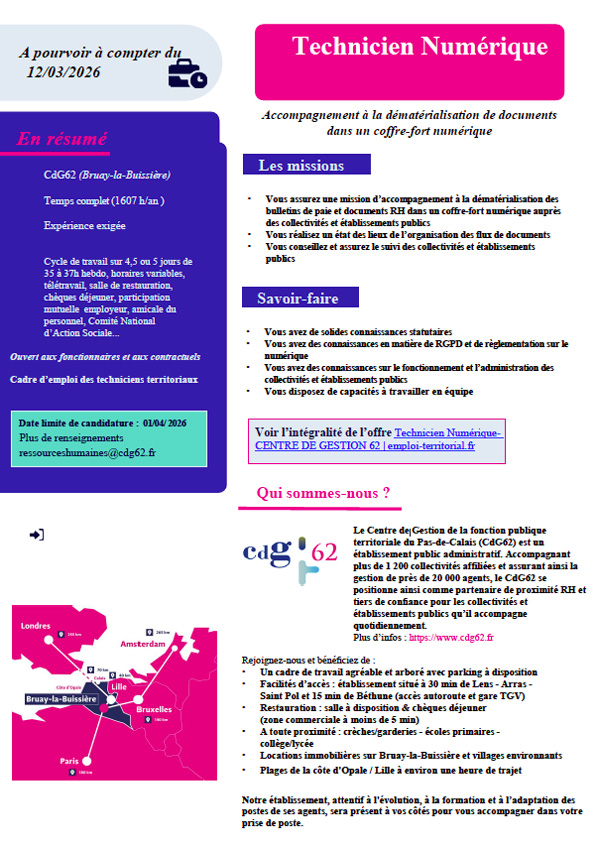 Offre d'emploi - Technicien numérique