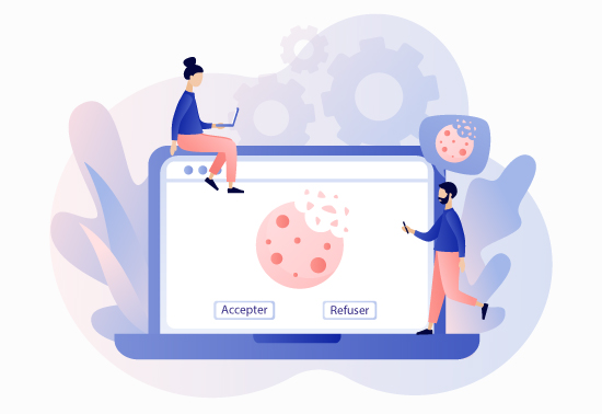 Illustration - Concept de dépôt de cookies sur un site web