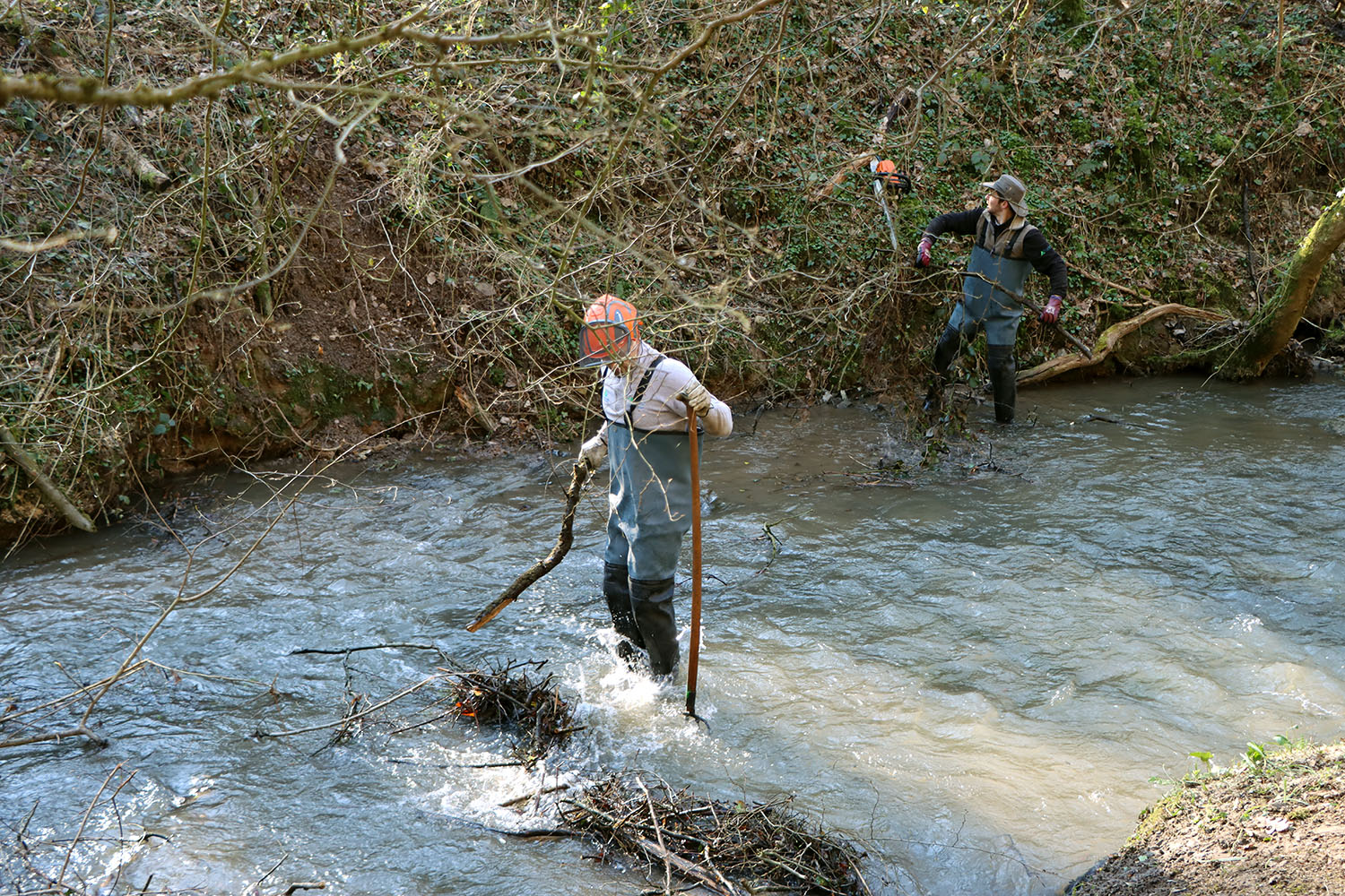 Intervention dans le cours d'eau