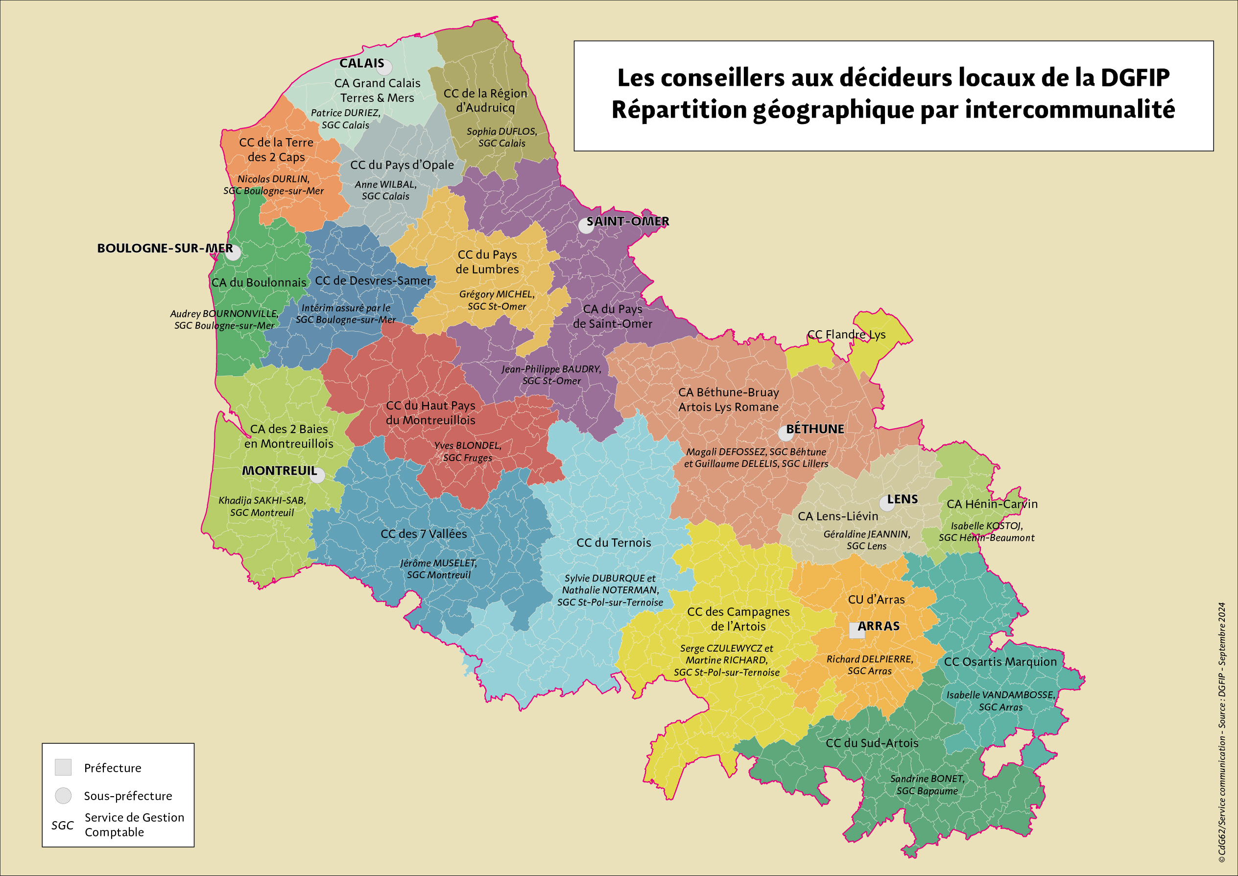 Répartition géographique des conseillers aux décideurs locaux