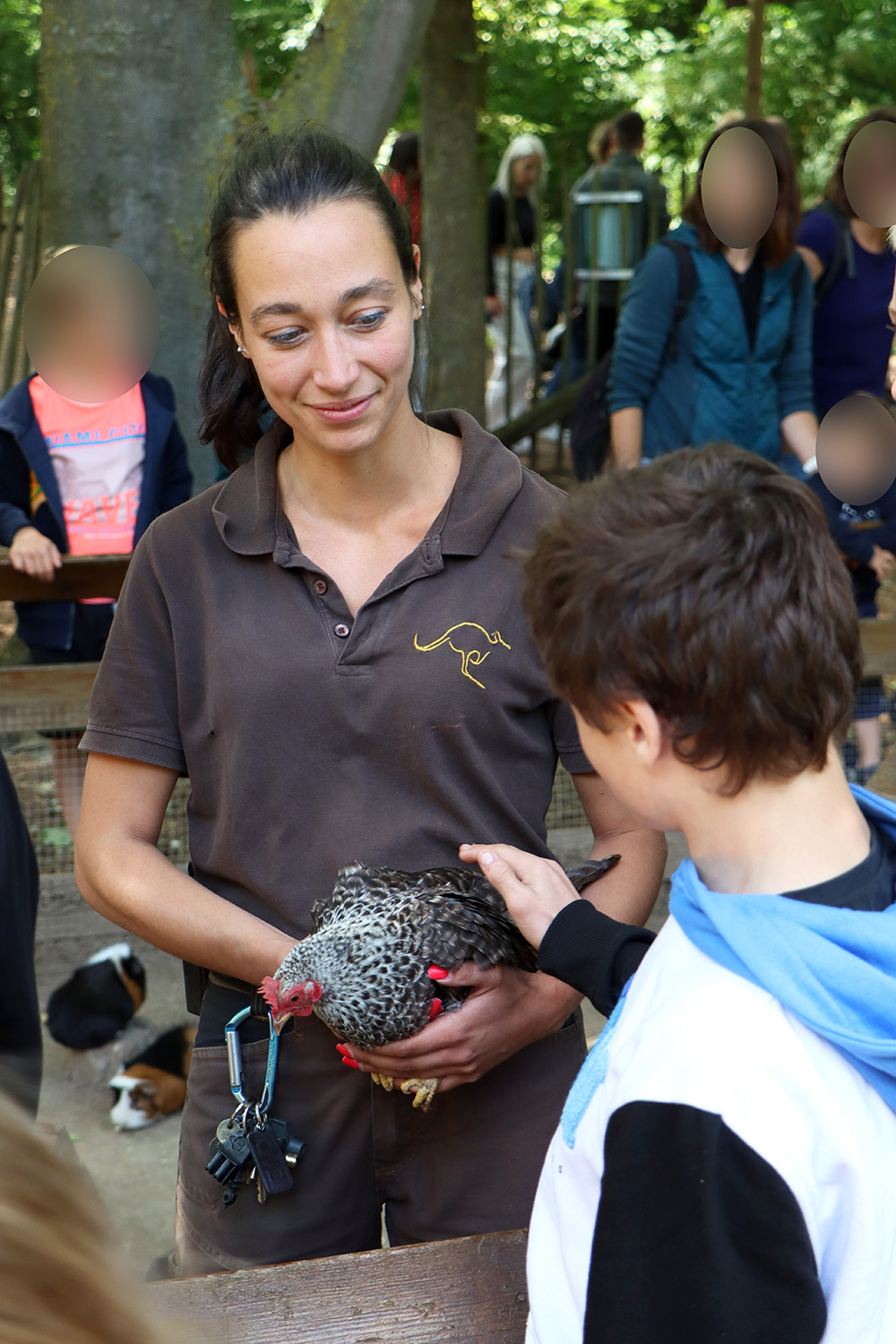 Perrine dans l'enclos de contact