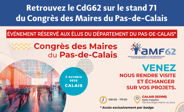 Retrouvez le CdG62 sur le stand 71 du Congrès des Maires du Pas-de-Calais